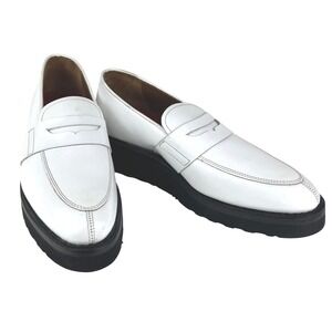 GRENSON White Patent Leather Penny Loafers Chunky Sole Shoes Women
